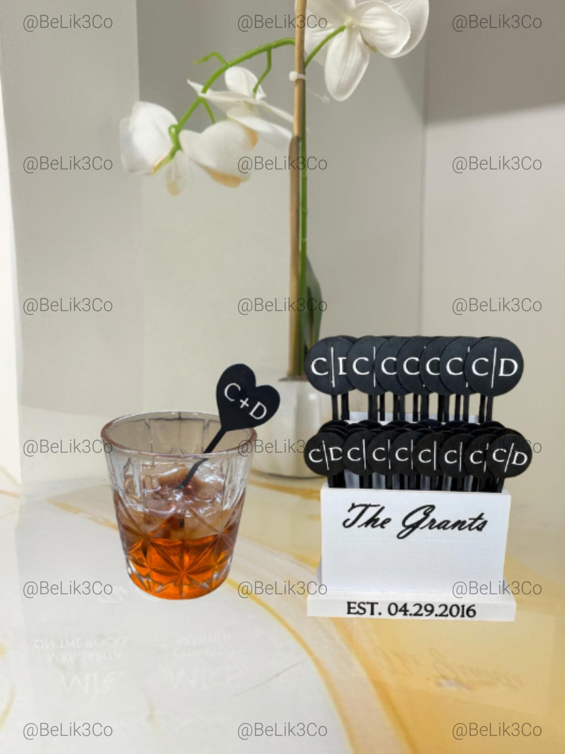 Drink stirs, drink stir holder from Be Lik3